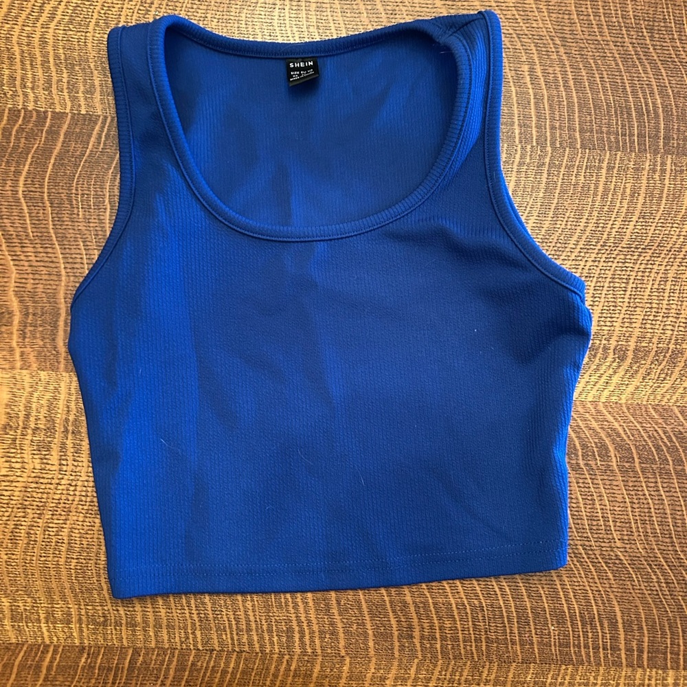 SHEIN Royal Blue Sleeveless Crop Top